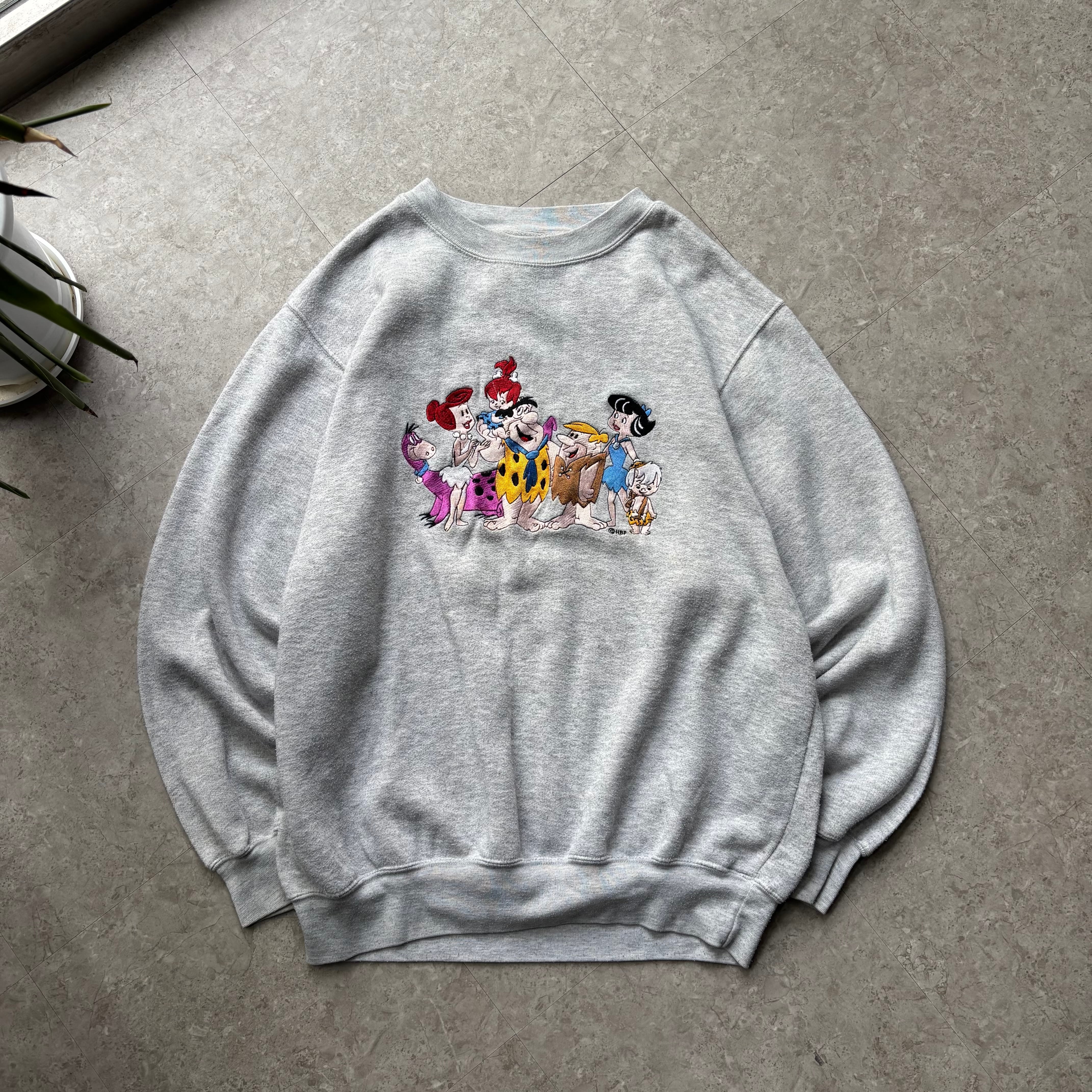 90s BLITZZ STUDIOS "The Flintstones" embroidery sweat【仙台店】