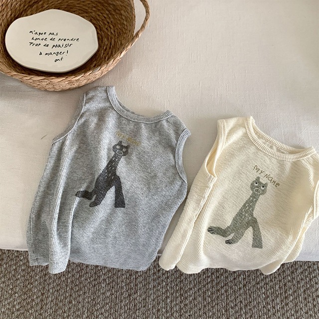 【BABY&KID】夏新作カジュアルノースリーブTシャツ 全4色