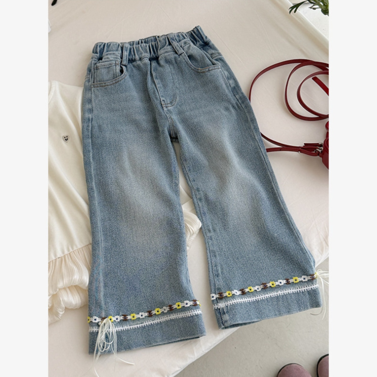 春リボンつきジンズ