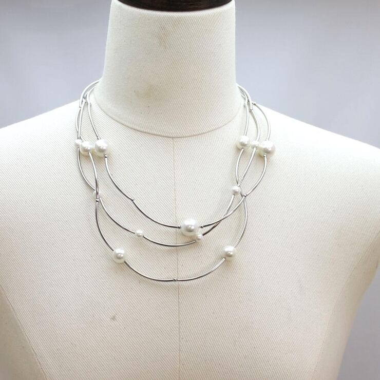 3連パールネックレス【結婚式お呼ばれアクセサリー】/送料220円全国一律/by6sense in the closet