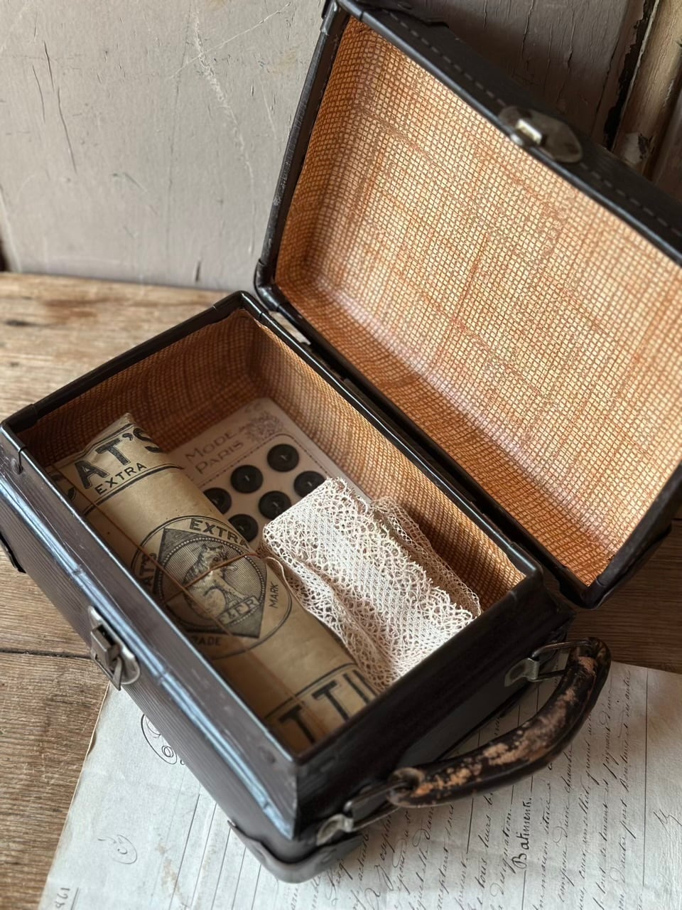 縦型 ミニトランク ダークブラウン | Brocante de La Cocotte
