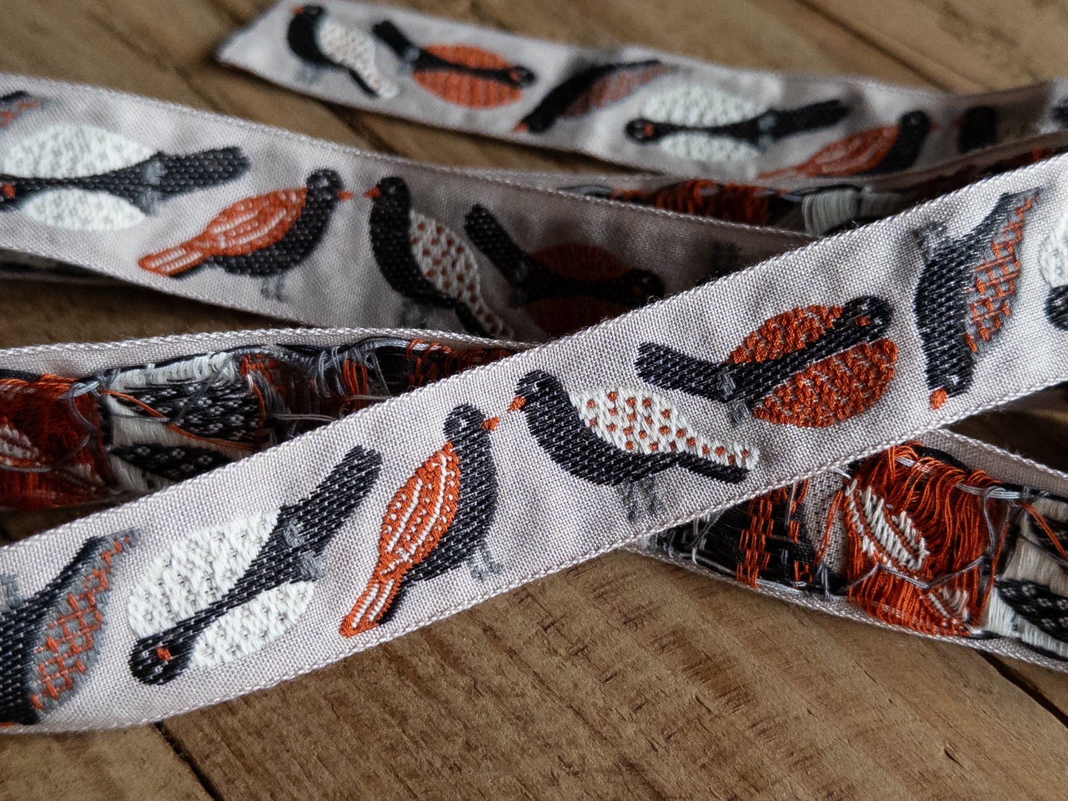 全3色 鳥 25mm幅 チロルリボン