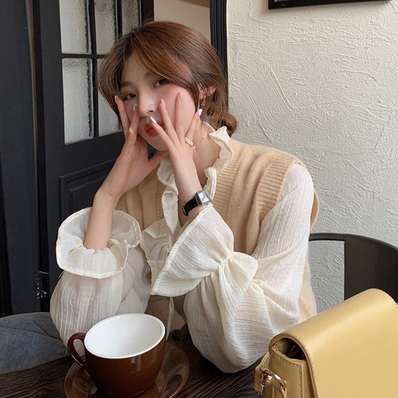 ブラウス スプリングスタイルシャツ シフォンレディース 大人ガーリー スウィート キュート カジュアル 春物 試着室42721910983