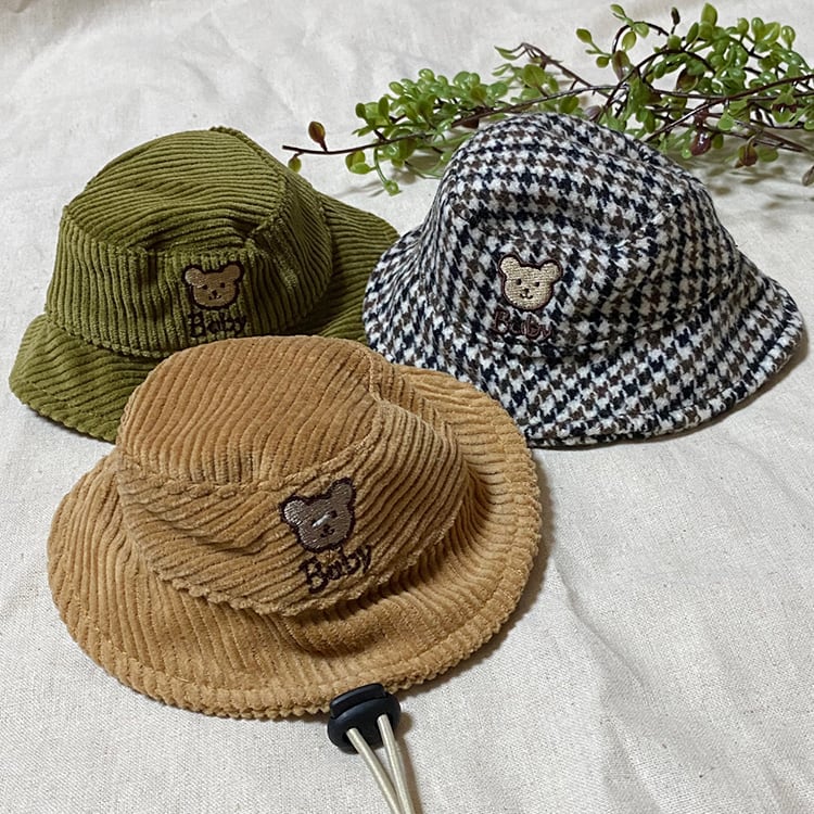 baby bucket hat S ~ L 3color  /  犬用 帽子 秋冬 新作 ドッグウェア 犬 バケットハット お揃い コーデュロイ 可愛い アクセサリー