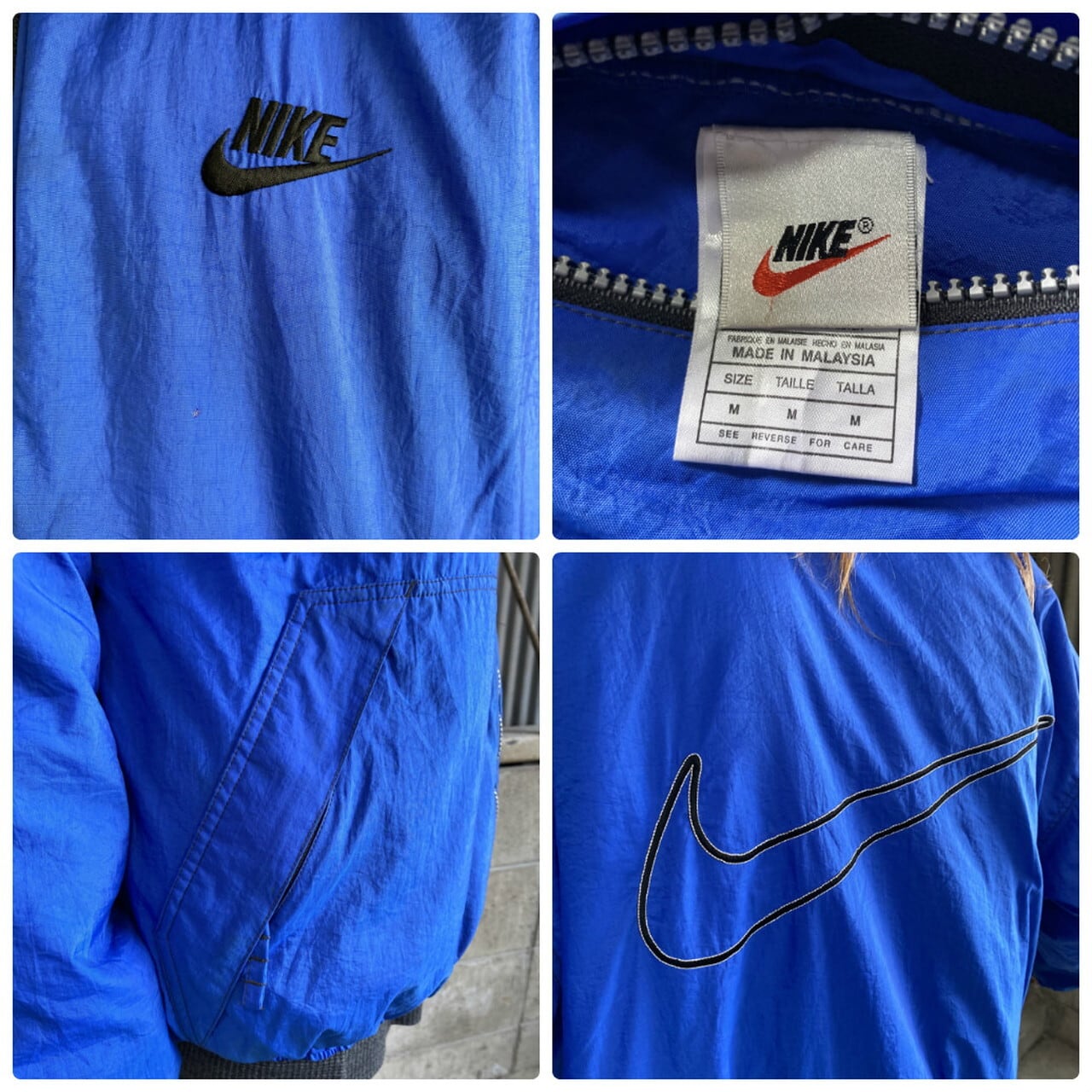 NIKE ナイキ リバーシブル 中綿ジャケット 白タグ 刺繍 青 紺 XL NIKE ナイキ リバーシブル 中綿ジャケット 白タグ 刺繍 青 紺 XL