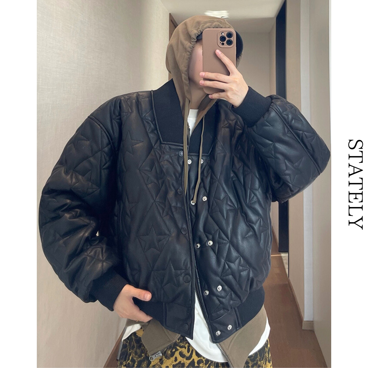 Star Quilted PU Jacket_O41・画像7
