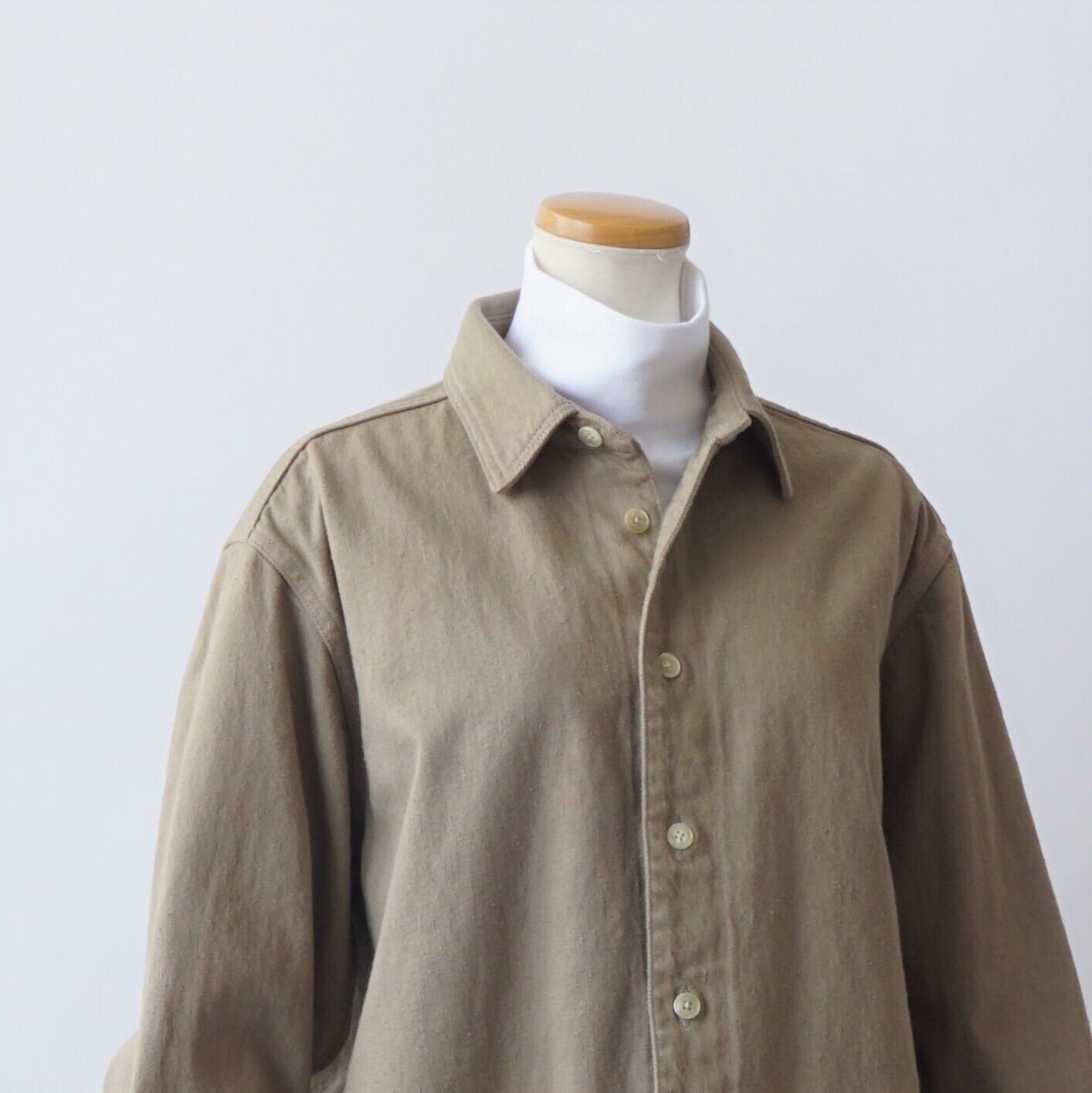 AURALEE BOTANICAL DYED SELVEDGE DENIM SHIRTS BLOUSON NATURAL BROWN