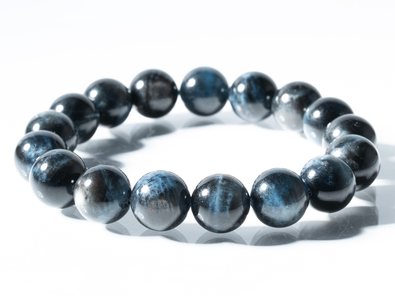 No.2591 【SS】ブラックスターアクアマリンブレスレット
