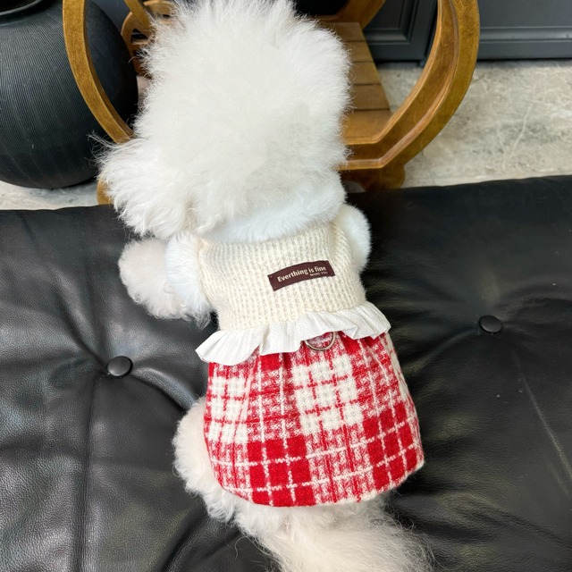 winter check fur coat