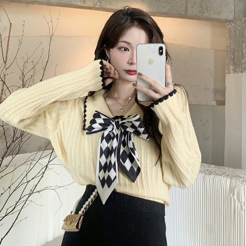 スプリングオータムセーター ルーズスタイル 春物 秋物 試着室81982526826