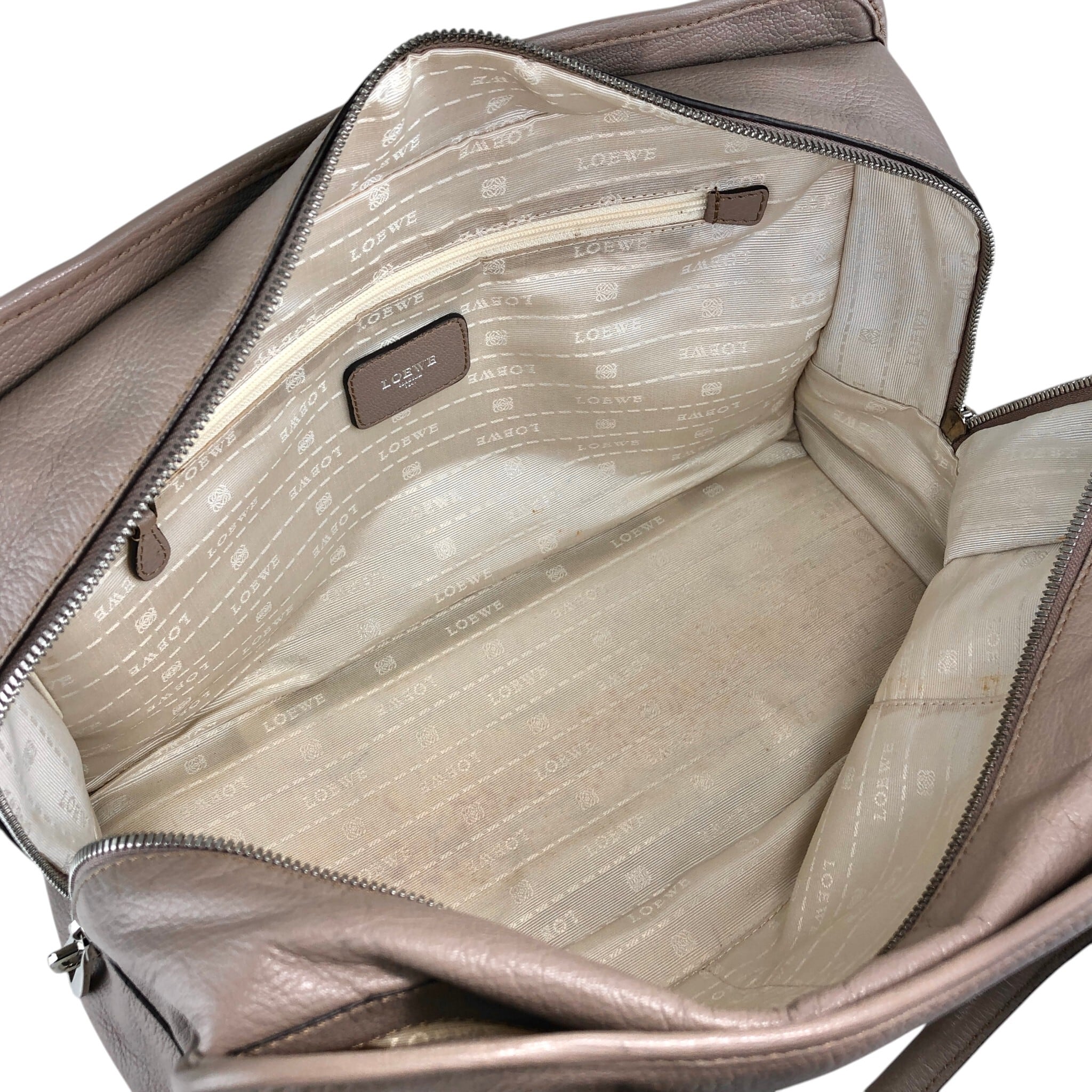 LOEWE ロエベ アマソナ36 ハンドバッグ グレー アナグラム レザー