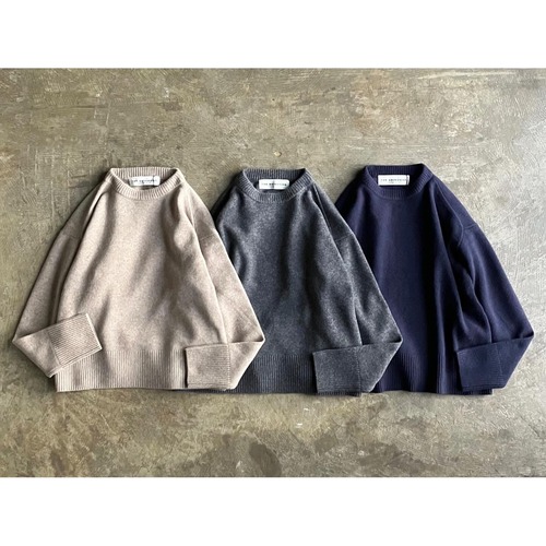 Shinzone(シンゾーン) 『GENERAL KNIT』7G Mix Wool Saddle Shoulder Crew Neck Sweater