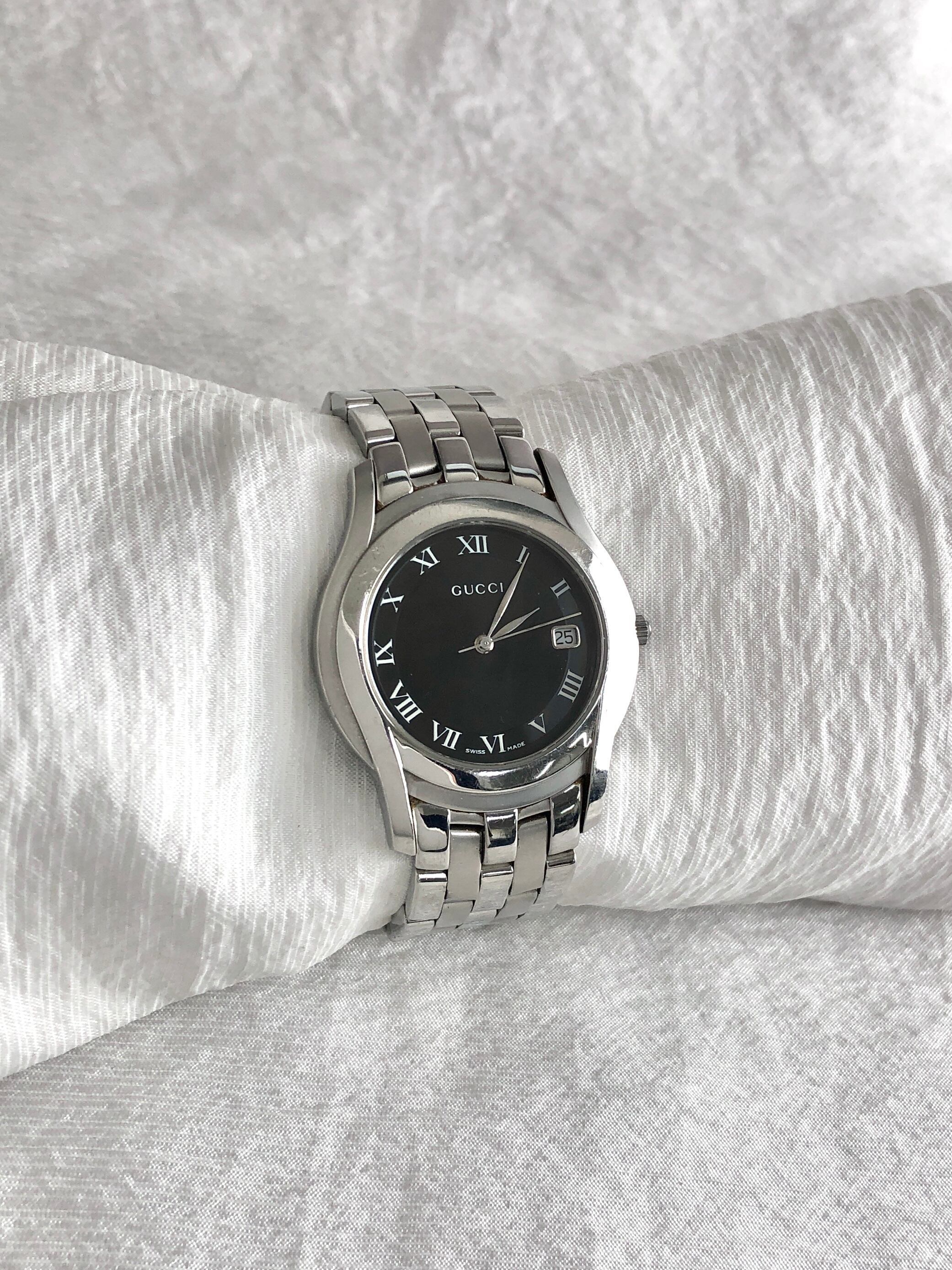 GUCCI グッチ 腕時計 シルバー ステンレススチール 5500M クウォーツ vintage ヴィンテージ オールド vx345b