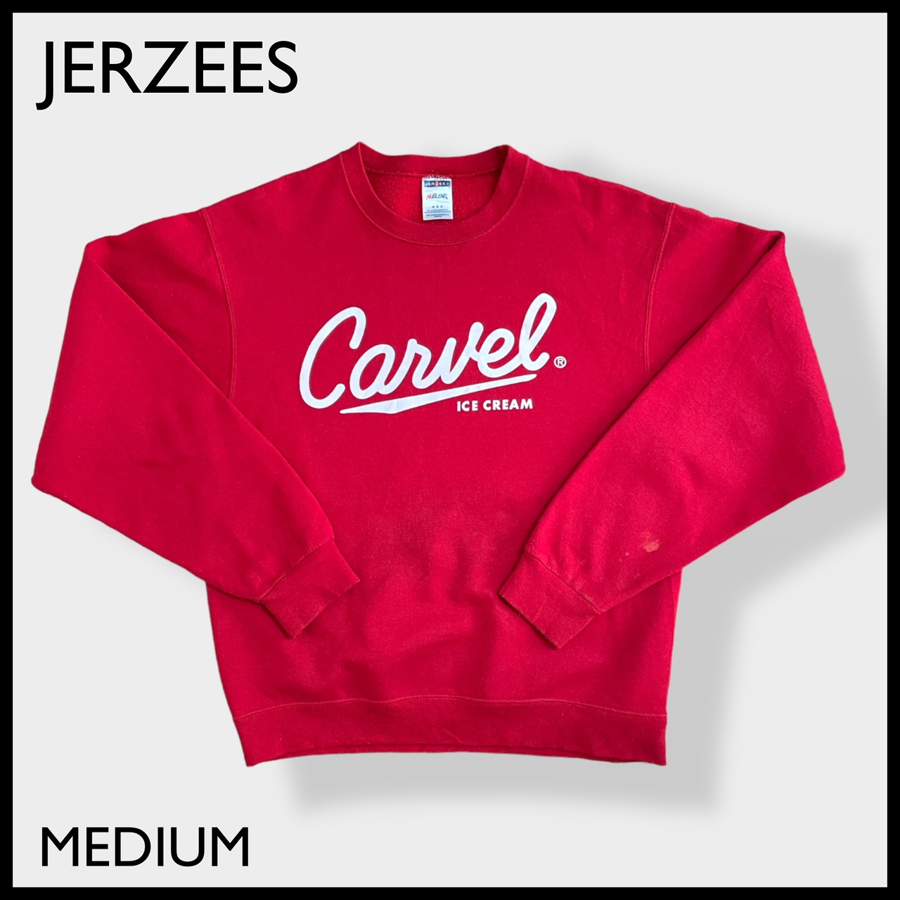 【JERZEES】CARVEL ICE CREAM ロゴ プリント スウェット トレーナー プルオーバー カーベル アイスクリーム アドバタイジング M US古着