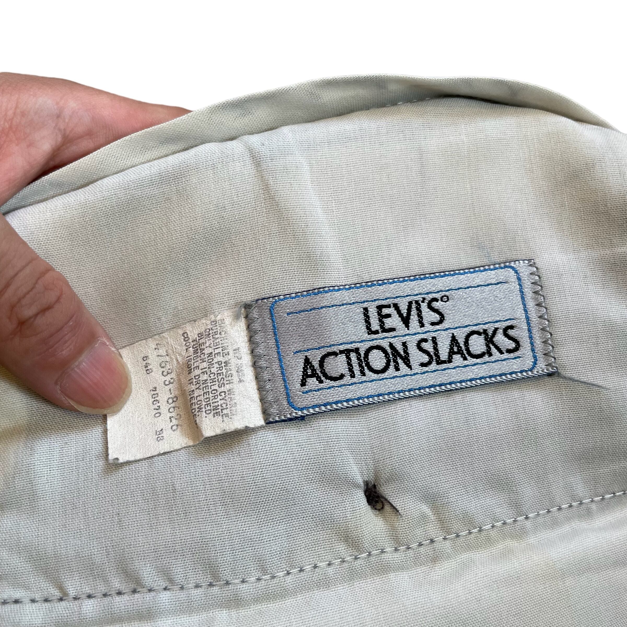 Vintage 80s Levi's Action Slacks Grey Trousers. 35x31 — TopBoy