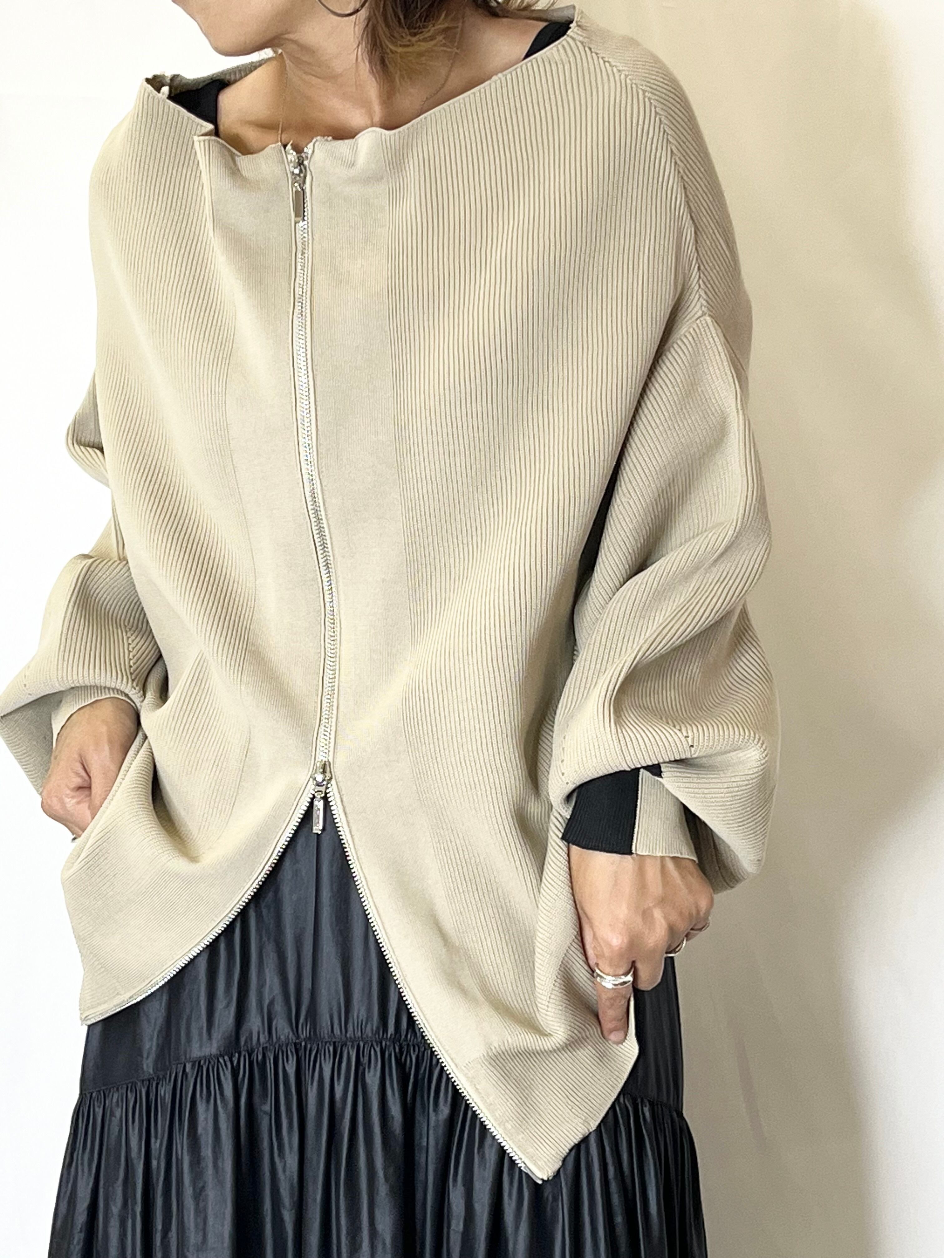 極美品Eimee Law オーガンジースリーブZIPニットカーデ 完売品 
