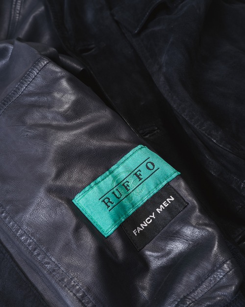 [90’s] "RUFFO" Black One-Piece Leather A-1 Style Jacket