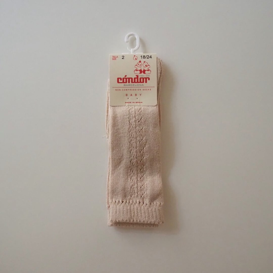 Condor / Warm cotton knee socks with side openwork / 304 / size4