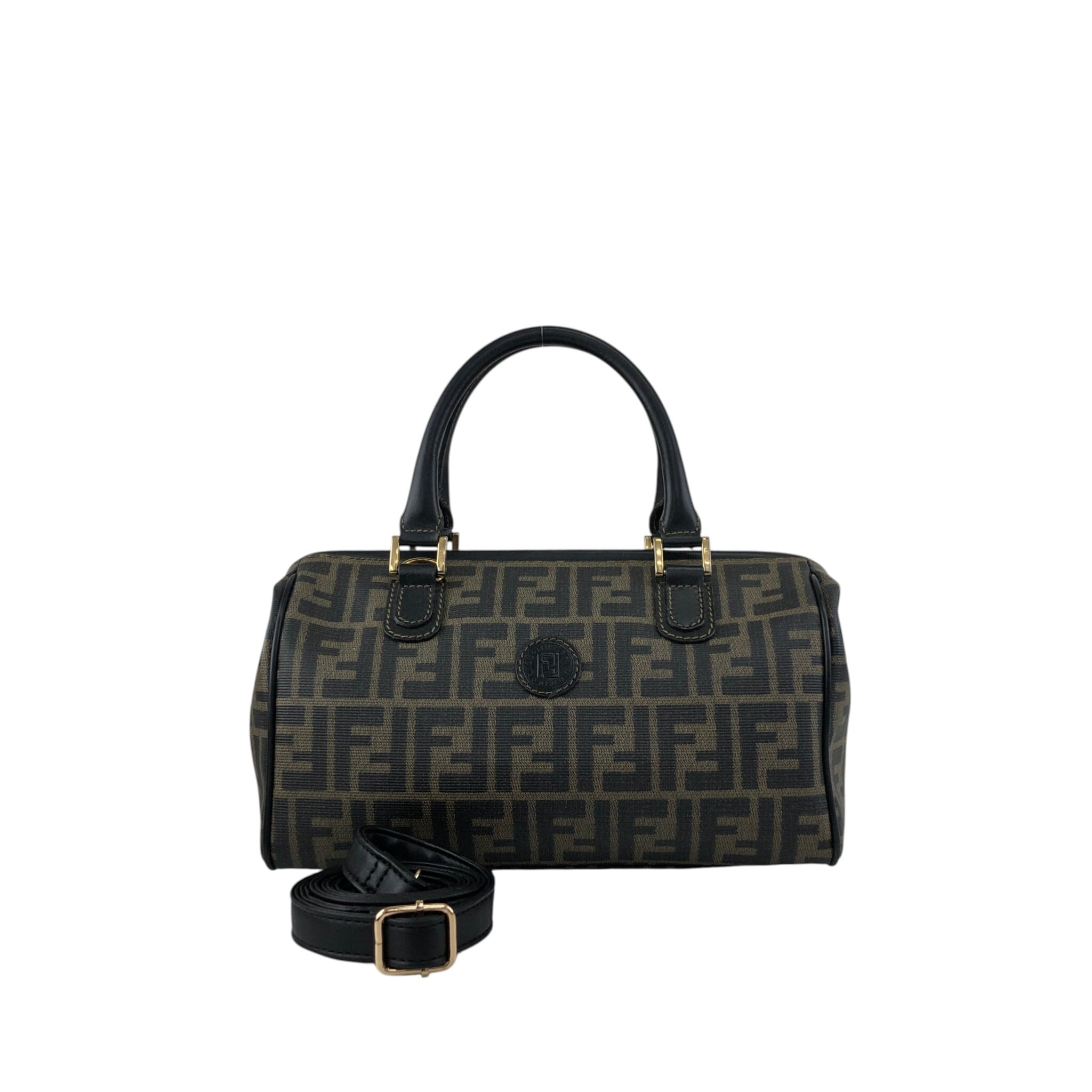 FENDI フェンディ ズッカ ショルダーバッグ ブラック FFロゴ PVC FENDI フェンディ ズッカ ショルダーバッグ ブラック FFロゴ PVC