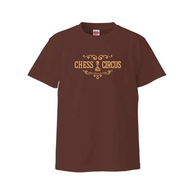 CHESS CIRCUS Tshirt darkbrown × ocher