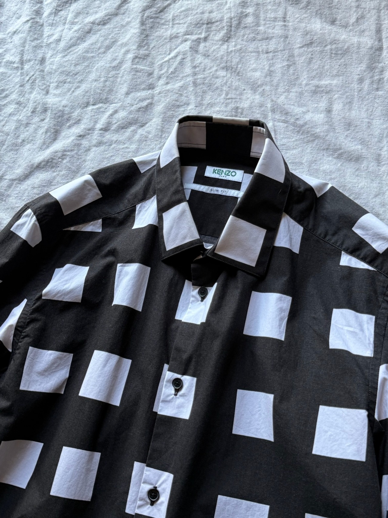 "KENZO" 2000s Block Plaid Pattern Shirt