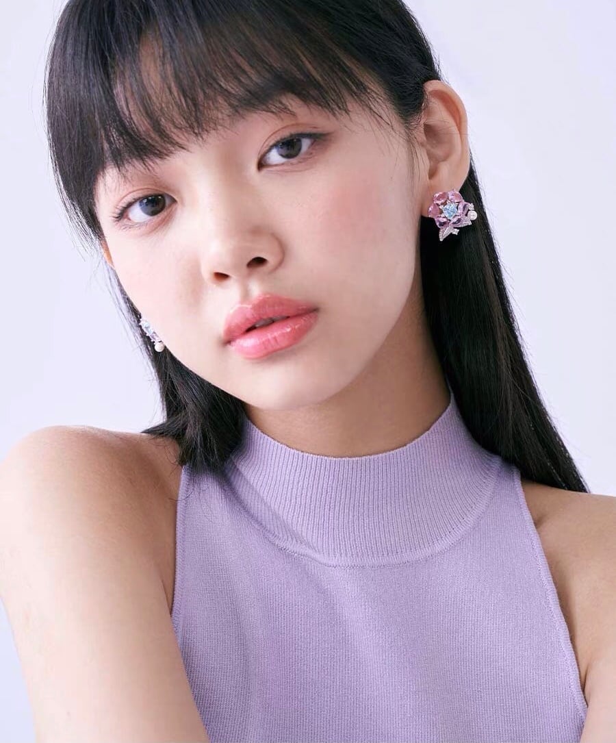 ピアス ピンク 花 水色 ピアス 花柄 フラワー ネックレス アクセサリー