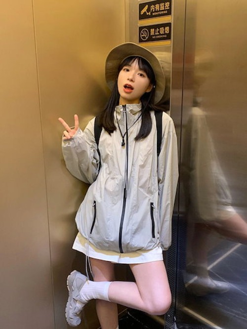2024 春夏 アウター かわいい 透け感 羽織り 薄手トップス 紫外線対策UV対策冷房対策 ショート丈シルエット お出かけトラックストリート 長袖 フルカジュアルサイズファッションレディース韓国