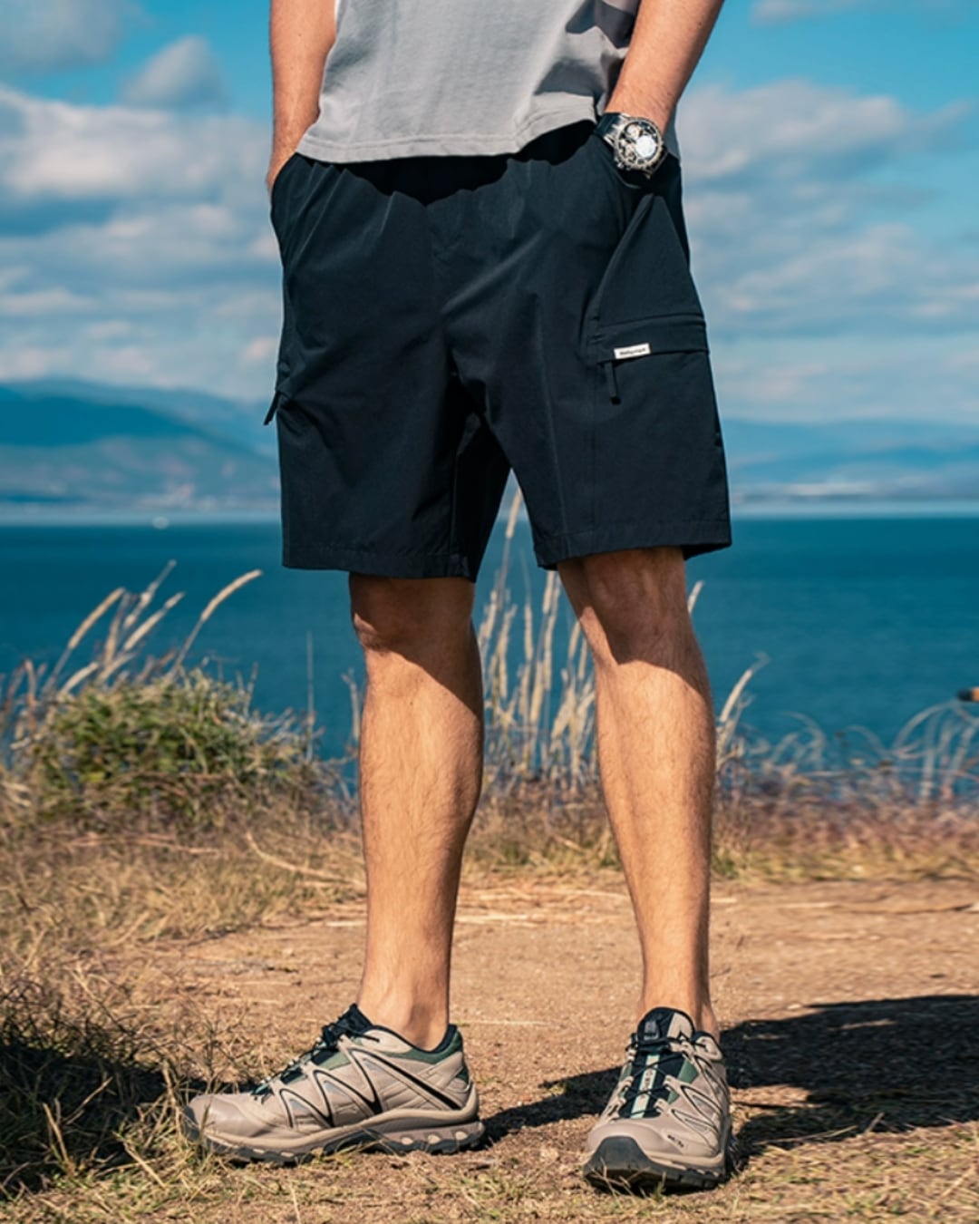 膝上丈 カーゴポケットパンツ 2色 E0055