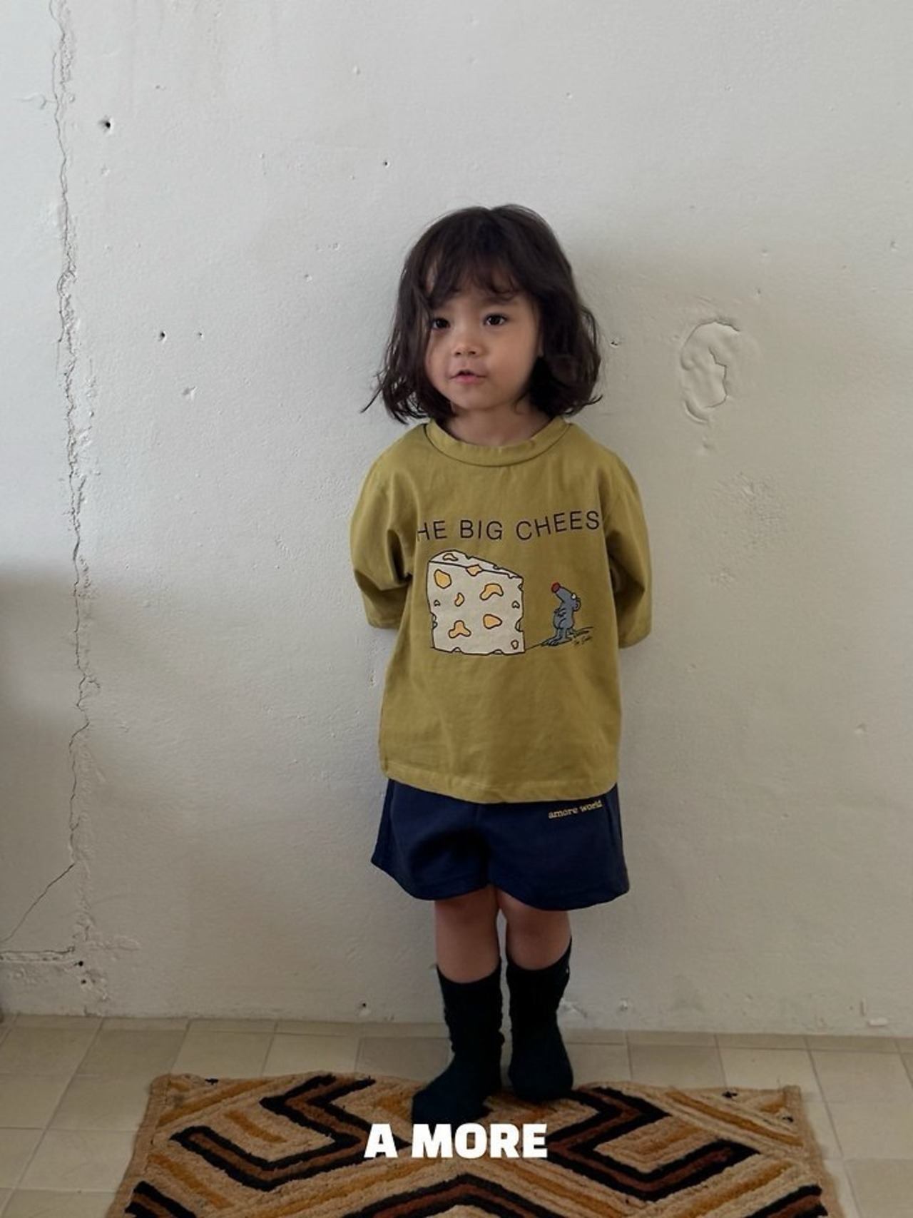 【取寄】A MORE ビックチーズTシャツ|秋服|韓国子供服|26/AT