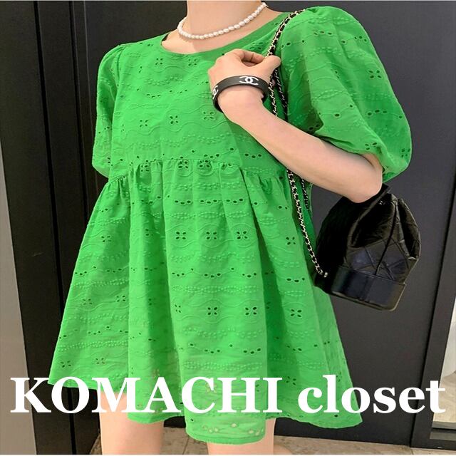 【送料無料】 ワンピース ミニ丈 ボリューム袖 ラウンドネック フリル レース チュニック 韓国 レディース オルチャン 可愛い 個性的 大人 ランタンスリーブ 緑 グリーン 黒 白 ホワイト かっこいい きれいめ おしゃれ 体型カバー お洒落 モテ オトナ女子 大人女子 インスタ映え 存在感 クール スタイルアップ デート シンプル 大人可愛い お出掛け こなれ感 夏 リゾート 海 イベント カジュアル セクシー フェミニン 10代 20代 30代 40代 女子会 トレンド 細見え