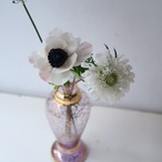 小花柄のパープル花瓶