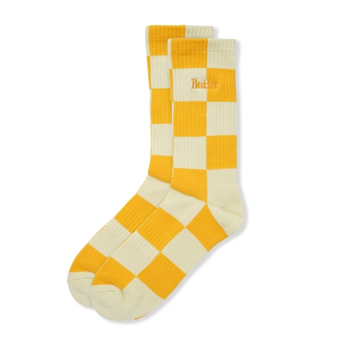 BUTTER GOODS【Checkered Socks - Mustard】
