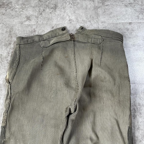 30-40s 刺繍タグ パッチワーク ストライプ グレー 針式 パンツW34 詳細写真13