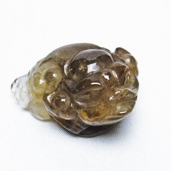 金針ルチル 金蟾 置物 手彫り 彫刻品 キンセン ルチルクォーツ 原石 一点物 144-36