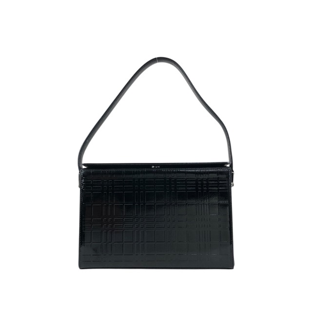 BURBERRY バーバリー セミショルダーバッグ ブラック レザー チェック vintage ヴィンテージ オールド rx4v5y