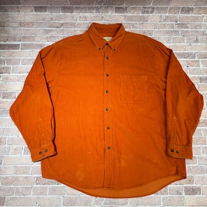 EDDIE BAUER B.D CORDS SHIRT ORANGE SIZE XL