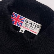 カシミヤ100% スコットランド製 Rosetta ロゼッタ 犬柄 アニマル デザイン ニット セーター M/ブラック レディース