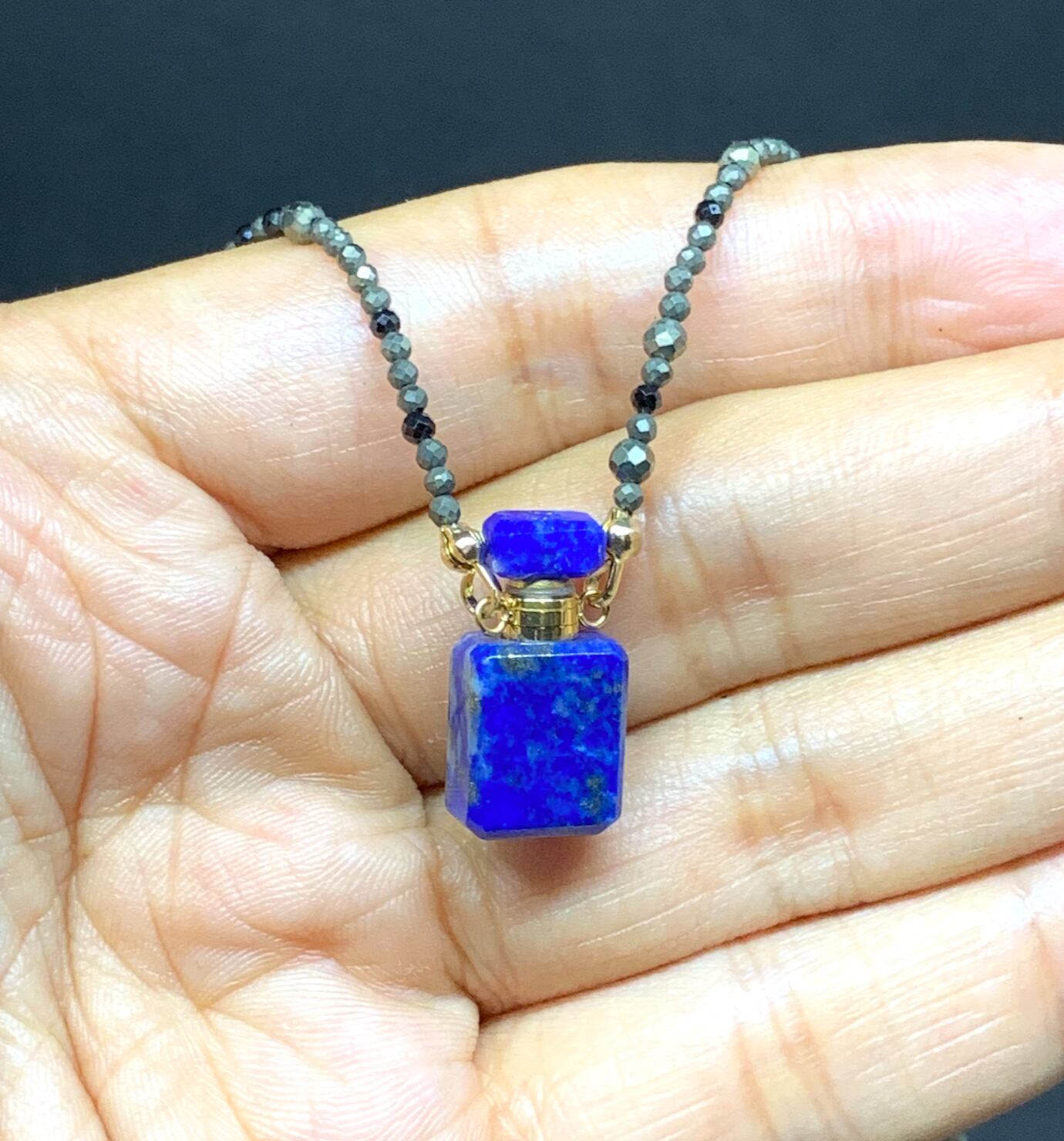 【新作】ラピスラズリ ミニパフュームボトル ペンダント