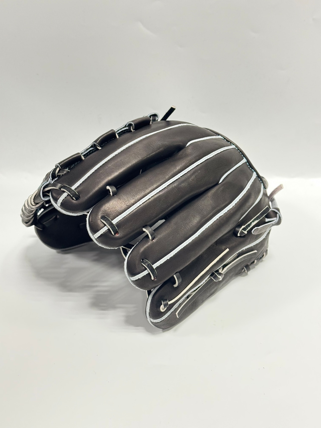 GSーゴリラスポーツ ハイグレードモデル 硬式グローブ 右投げ用 サムライ型 STブラック×ブラック Tブルーステッチ・画像5