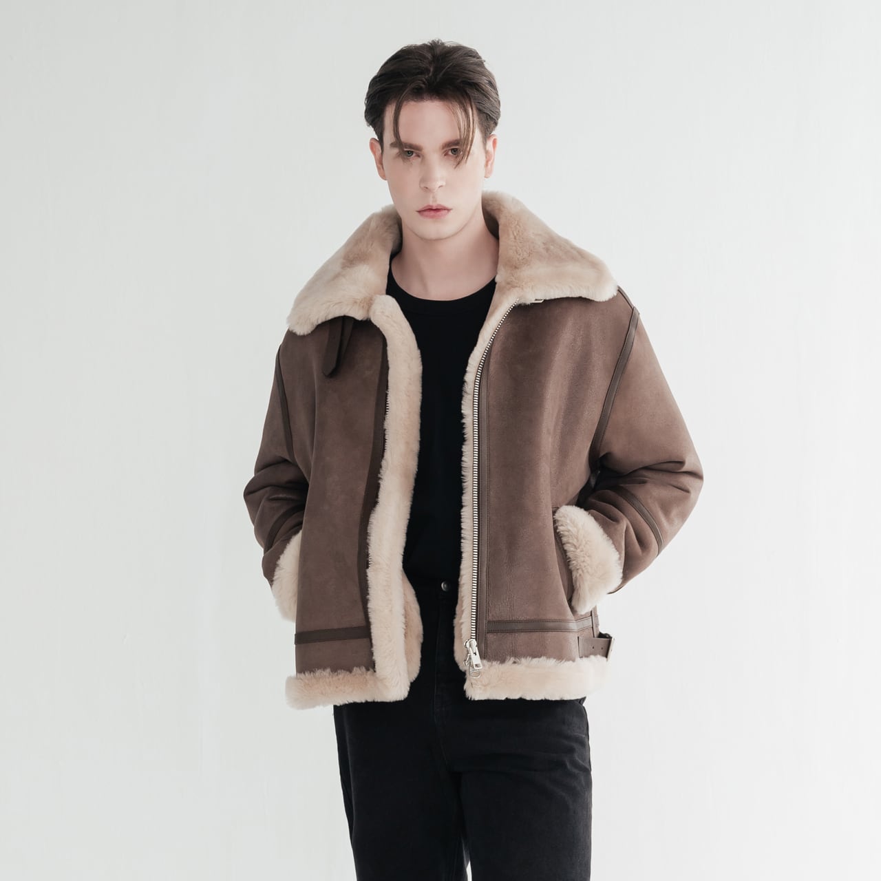 TYPE B-3 ダークブラウンリアルムートンジャケットUSA ☆ブラウンムートン B-3フライトジャケット☆S～4XL – quietman clothes