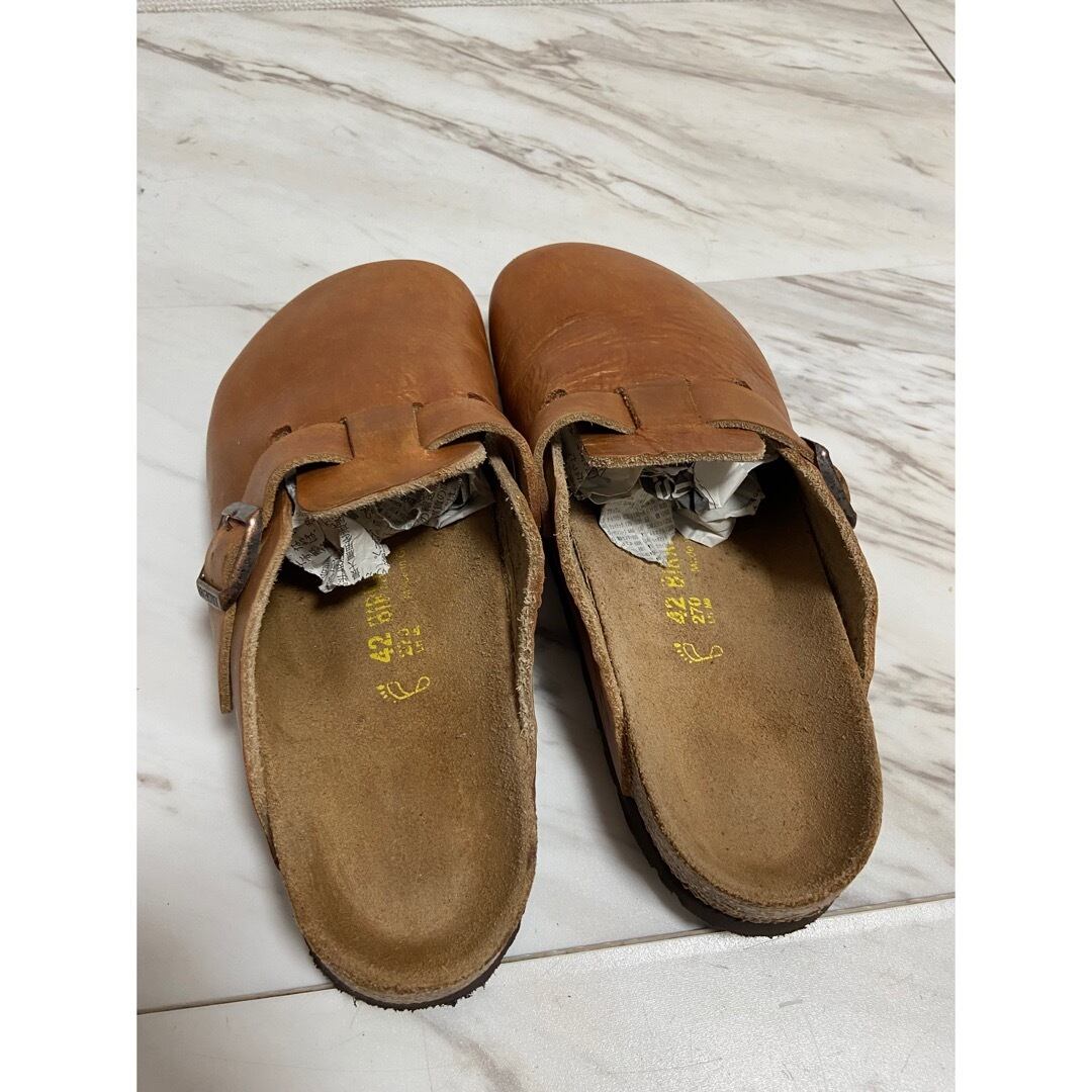 希少 廃盤モデル birkenstock boston キャメルレザー サンダル