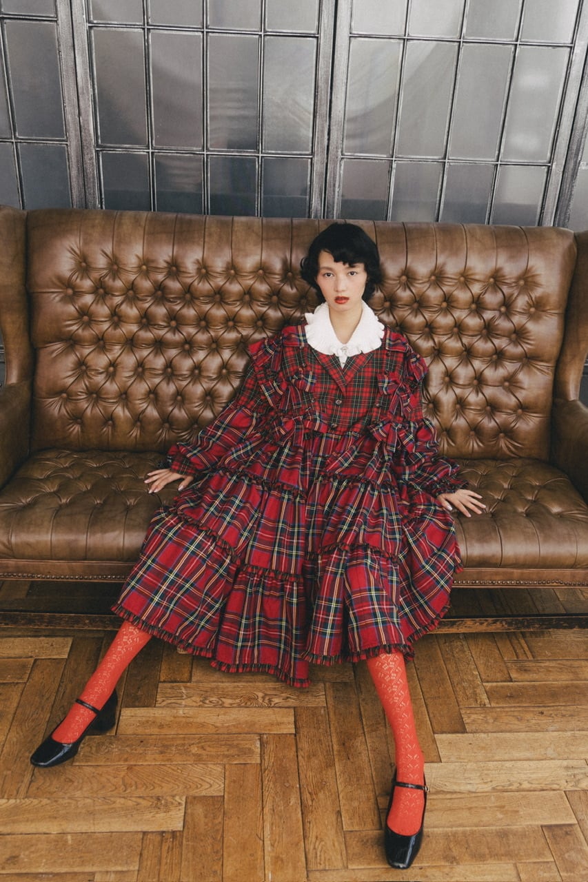 リボンドッキングスーツワンピース RED