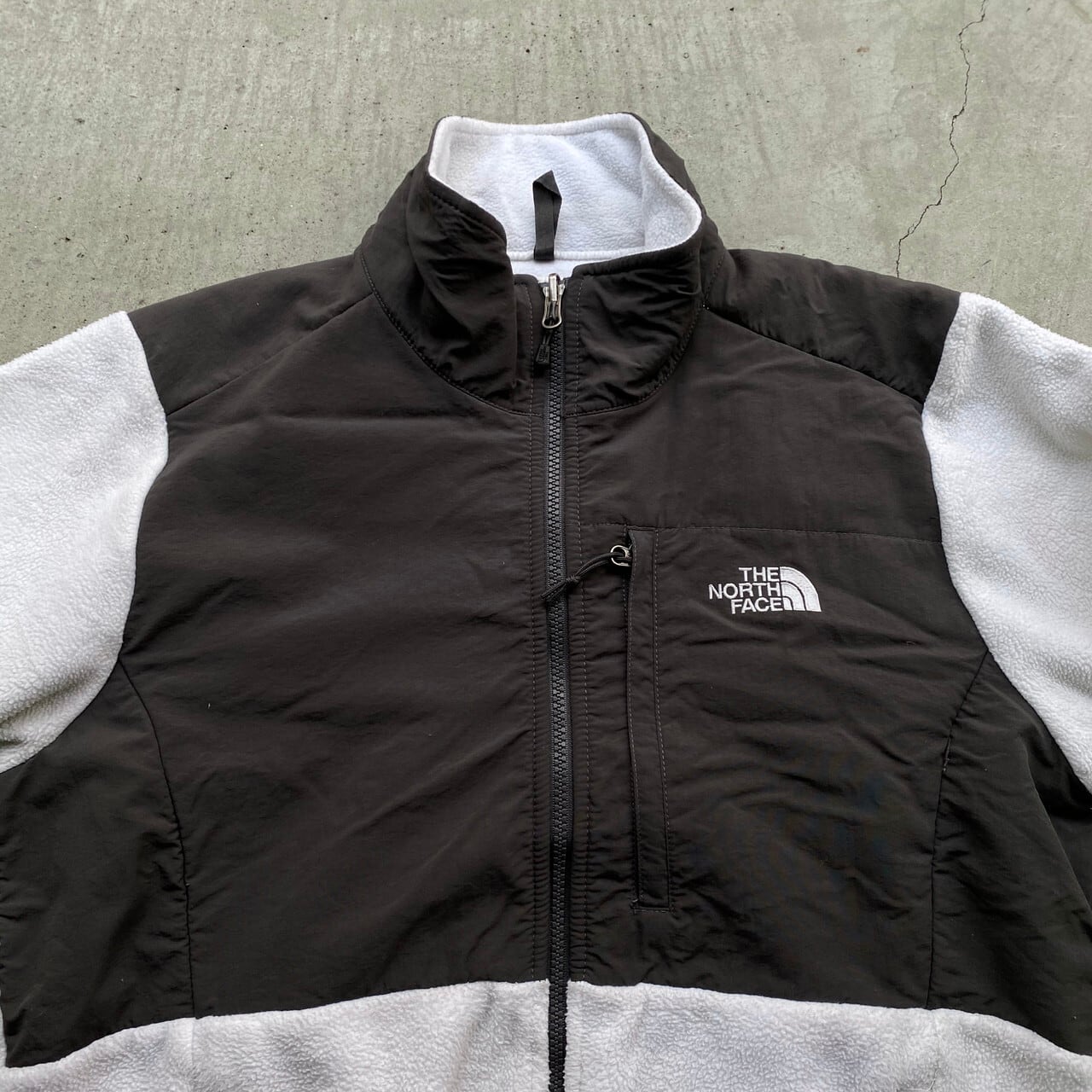 【ladies】THE NORTH FACE ザ ノースフェイス デナリジャケット ナイロンxフリースジャケット レディースL 古着 ホワイト 白  チャコールグレー 灰色 POLARTEC アウトドアジャケット【ブルゾン・ジャケット】 | cave 古着屋【公式】古着通販サイト