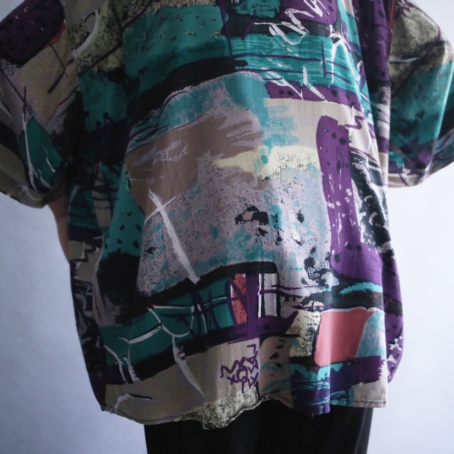 poison psychedelic art pattern loose h/s shirt