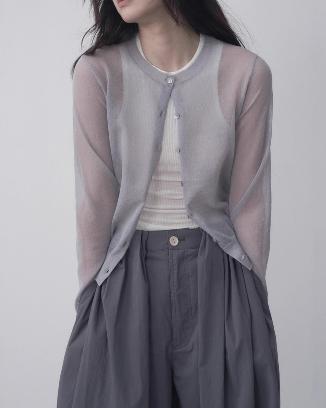 Linen Blend Sheer Cardigan