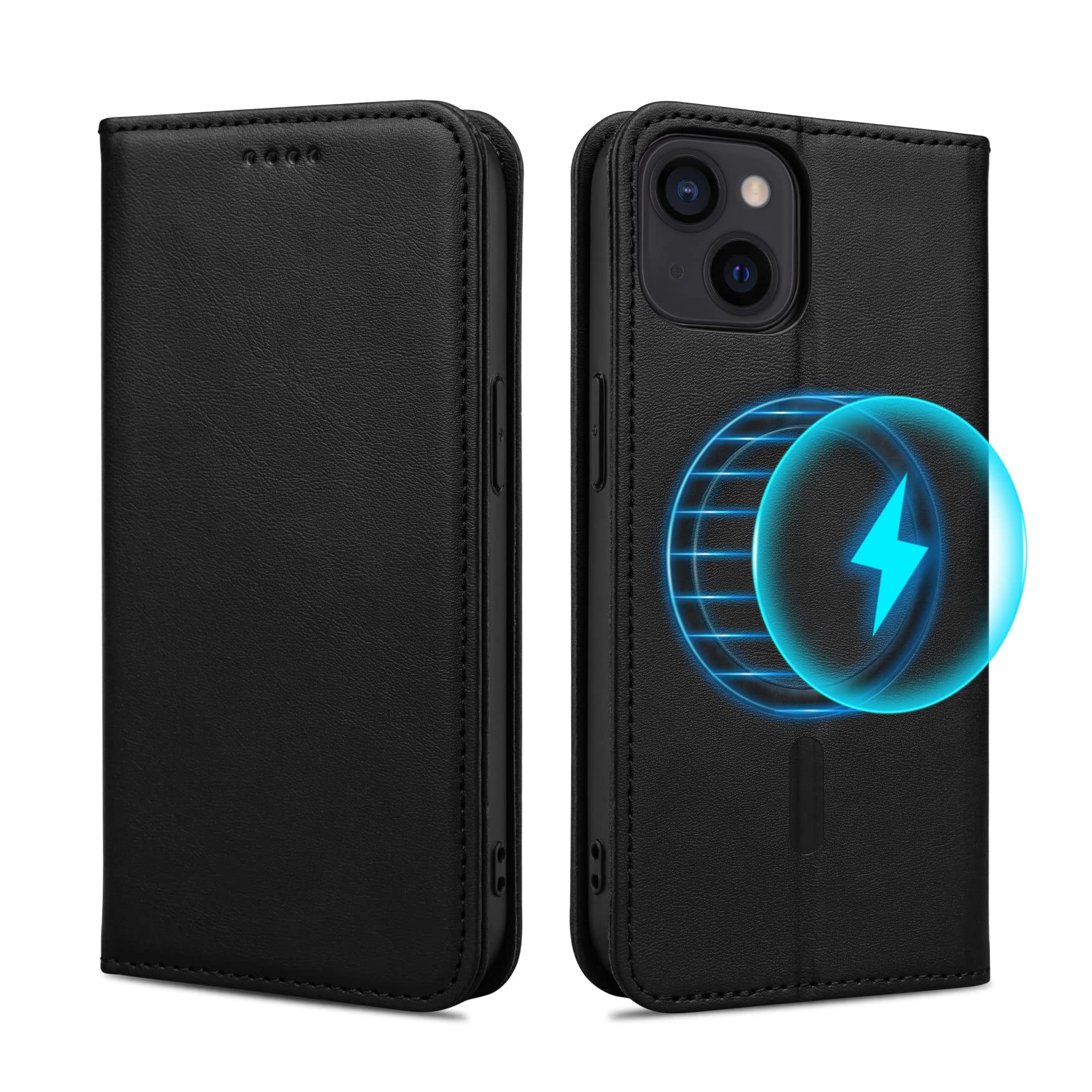 Rssviss iPhone 14 ケース 手帳型 MagSafe対応 iphone14用 手帳型 マグセーフ 6.1 inch対応 W1M ブラック