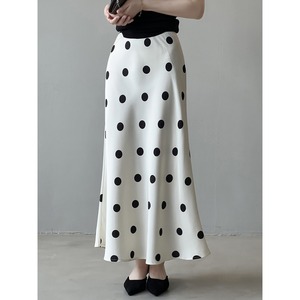 サテン ドット フレアスカート 10080