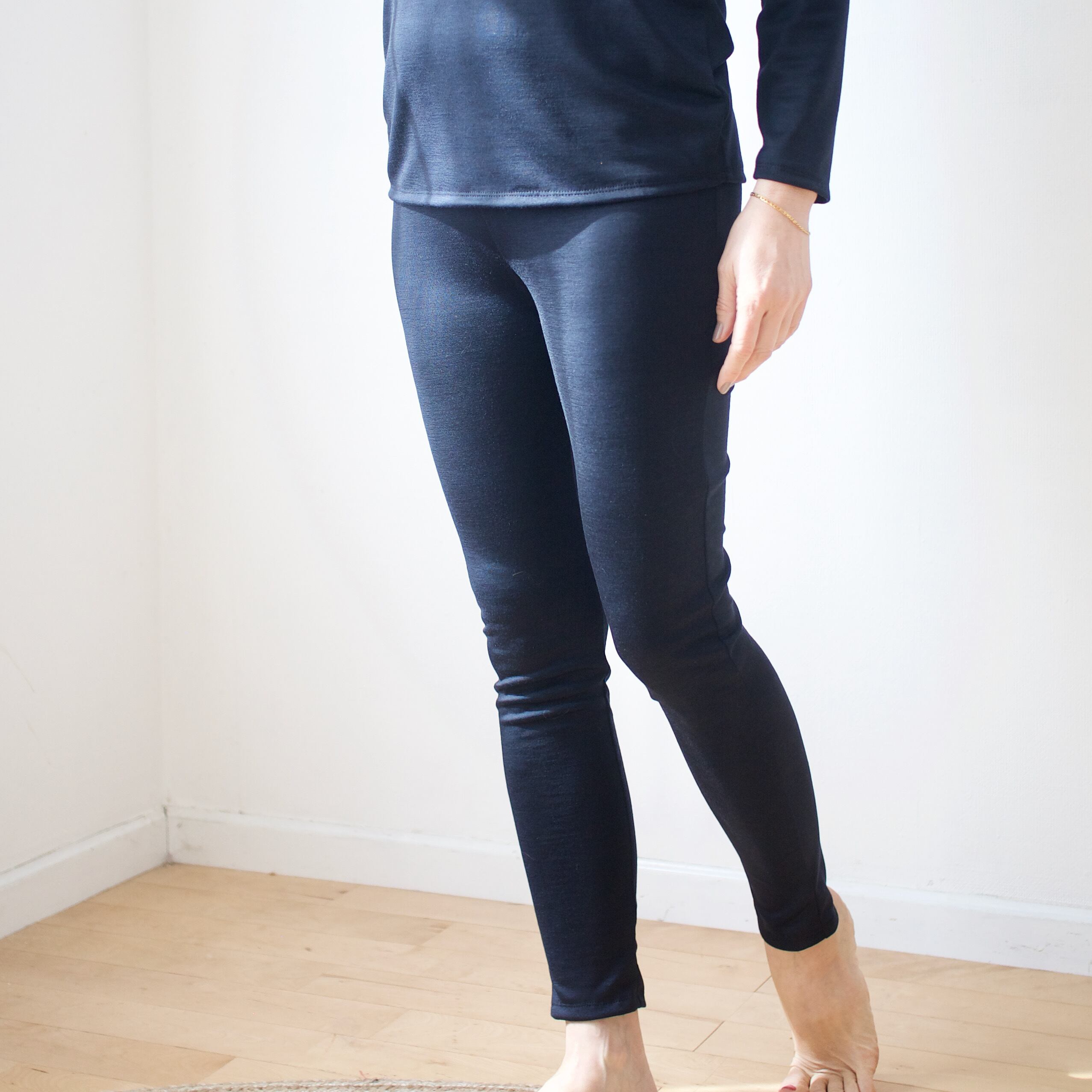 メリノウールインナー <レギンス> ダークネイビー