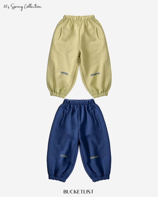 【取寄】bucket list｜numbering jogger pants｜ナンバリングジョガーパンツ｜S-JXL｜kids&jr｜26 spring