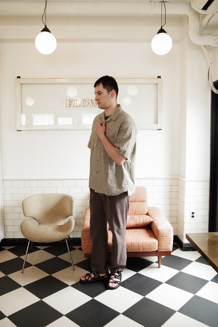 Nepped Check Open Collar Shirt